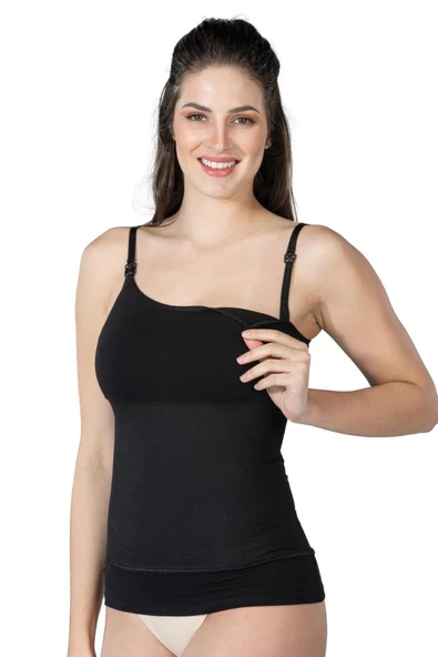 Siyah Mı 1402 Modal Cotton Emzirme Atlet Korse