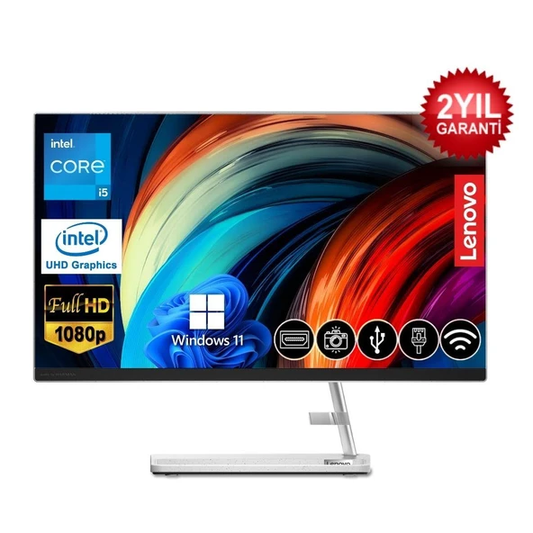Lenovo Ideacentre 3 i5 12450H 32GB 1TB M.2 SSD F0GH01GBTR ATL34 23.8" W11Pro Beyaz All In One Bilgisayar