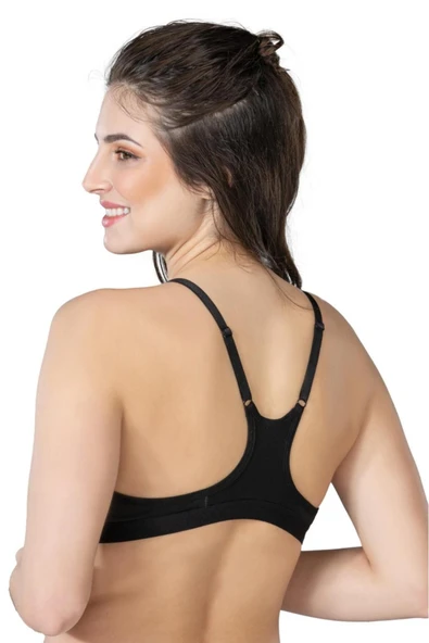 Siyah Mı 1416 Modal Cotton Önden Açmalı Sporcu Sütyen - 2