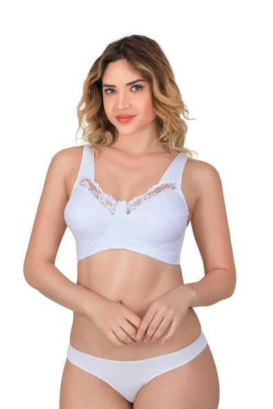 BEYAZ MI Emay 181 C Dantelli Toparlayıcı Cotton Sütyen ürün görseli