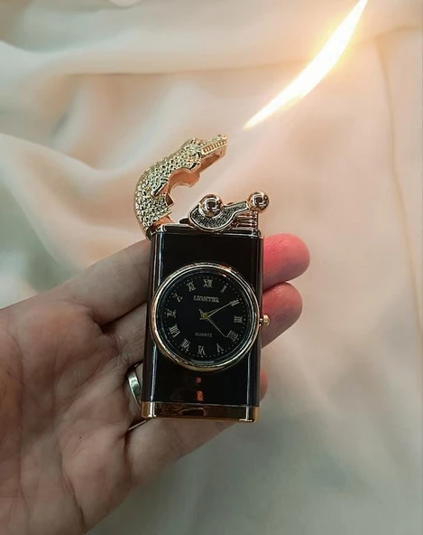 Saatli Çakmak Gazlı Timsah Ayarlanabilir Ejderha Saat - 2