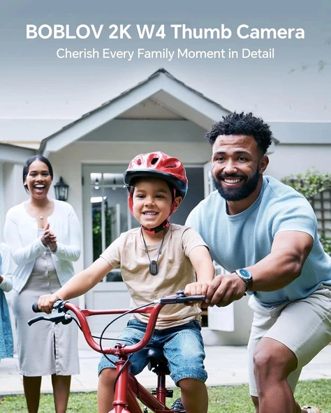 Boblov W4 2K Mini Vücut Kamerası, 360° Dönebilen Klipsli 128 GB Kamera - Siyah - 2