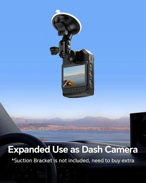 Boblov KJ21 - 1296P Vücut Giyilebilir Kamera - 256GB'a Kadar Bellek Genişletme - 4