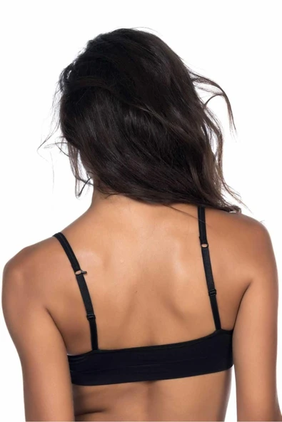 Siyah Mı 4020 Pedli Ince Askılı Büstiyer - Resim 3