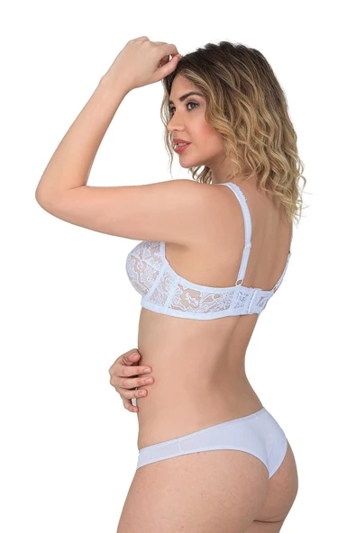 Ekru Mı 178 C Balenli Dantelli Sütyen - Resim 2