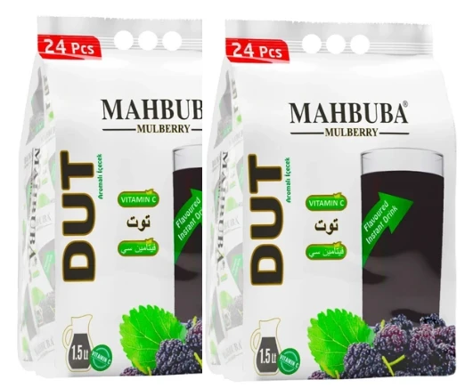 Mahbuba Dut Aromalı Soğuk Toz Içecek 24x11.2gr 2'li avantajlı set