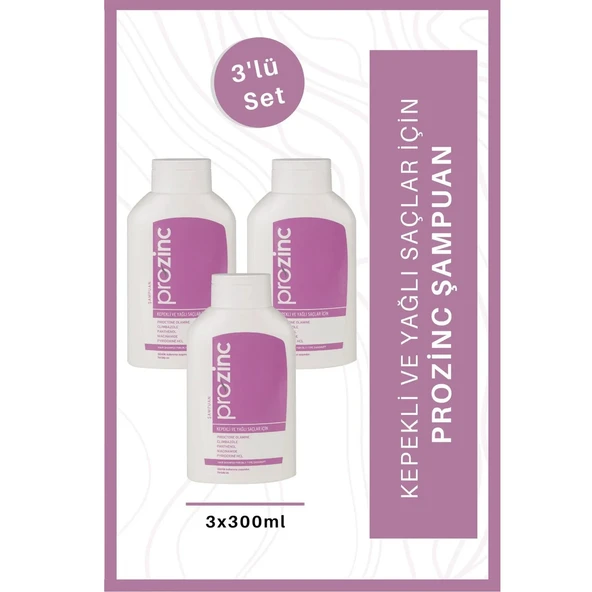 Prozinc Kepekli ve Yağlı Saçlar İçin Şampuan 3x300 ml 3 Al 2 Öde - 2