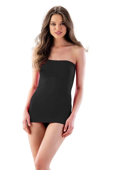 Siyah Mı 5005 Soft Desenli Straplez Atlet