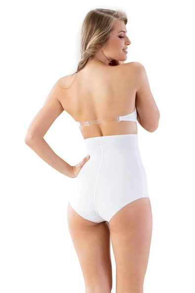 Beyaz Mı 2813 Yüksek Bel Slip Lazer Korse - Resim 2