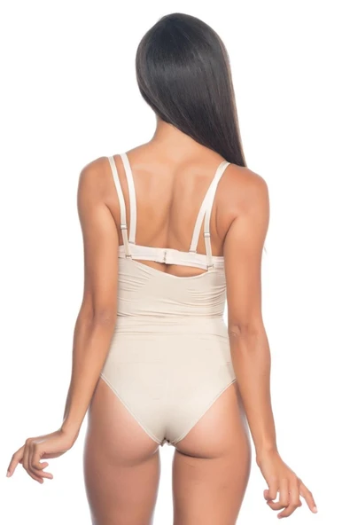 Ten Mı 2073 Göğüsü Açık Desenli Body Korse - Resim 3