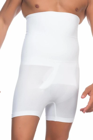 Beyaz Mı E1005 Erkek Yüksek Bel Double Boxer Korse