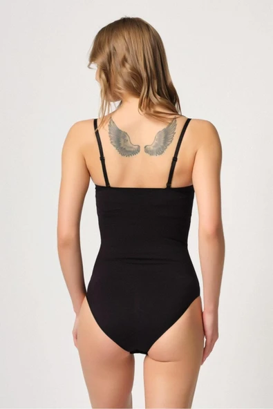 Siyah Mı 2043 Göğsü Açık Agraflı Body Korse - Resim 3