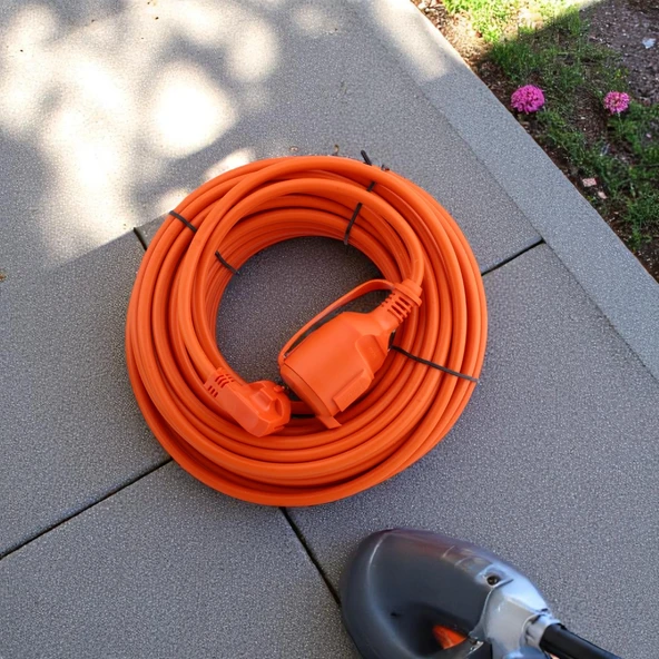 Uzatma Kablosu 3x1.5 mm 20 METRE Topraklı Kablolu Tekli Grup Fiş Priz Kapaklı Monofaze Ev Tipi - 7