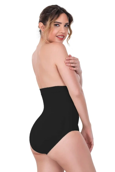 Siyah Mı 2080 Yüksek Bel Çıtçıtlı Slip Korse - Resim 2
