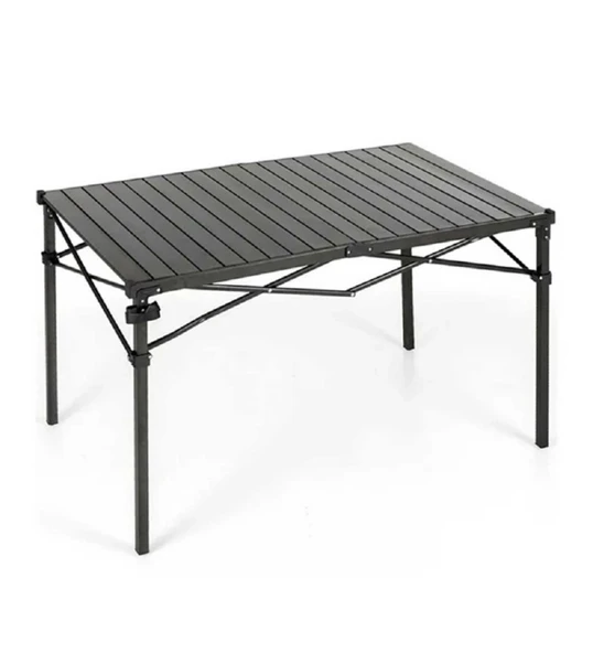 Volcano XL Katlanabilir Alüminyum Kamp Masası (120x71x71cm)–Siyah