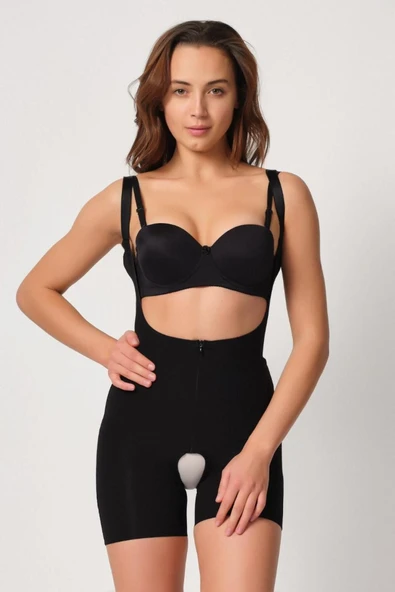 Siyah Mı 2834 Göğsü Açık Ferumalı Tül Popo Boy Lazer Korse ürün görseli