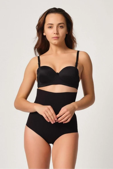 Siyah Mı 2708 Lazer Yüksek Bel Kesim Slip Korse