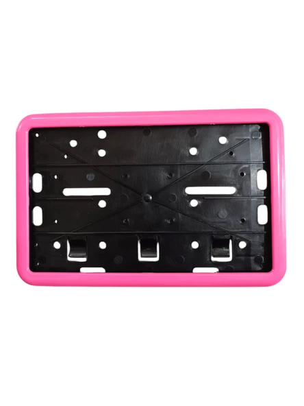 Çerçeveli Motor Plakalık Plaka Altlığı Pembe 17x26 cm