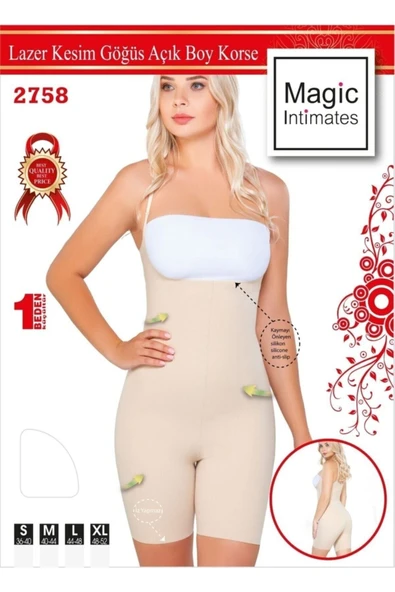 Siyah Mı 2758 Lazer Kesim Göğsü Açık Boxer Korse ürün görseli