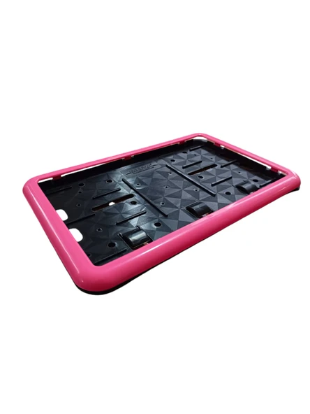Çerçeveli Motor Plakalık Plaka Altlığı Pembe 17x26 cm - 3