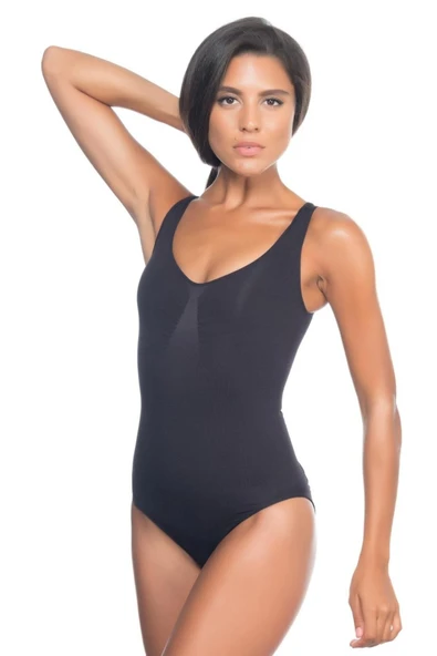 Siyah Mı 2018 Kalın Askılı Body Korse - Resim 2