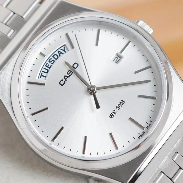 Casio MTP-B146D-7AVDF Quartz Çelik Gri 35 mm Erkek Kol Saati - 4
