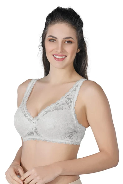 EKRU MI Emay 188 C Pedli Dantelli Telli Toparlayıcı Sütyen