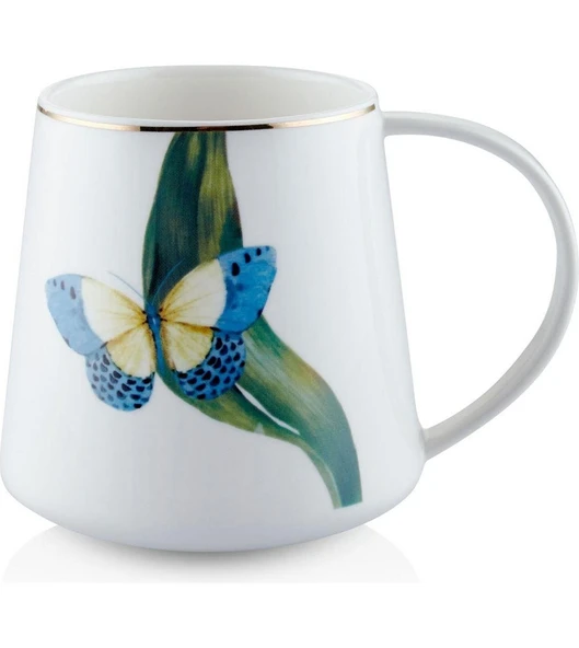 The Mia Folium Blue Porselen Kupa KPA0262 340 cc