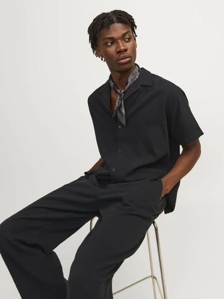 JACK JONES Erkek Kısa Kollu Pamuklu Gömlek 12255781 - 5