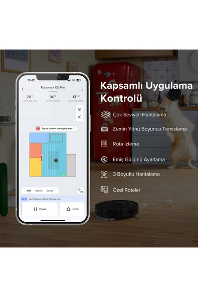 Roborock Q5 Pro Siyah Akıllı Robot Süpürge Siyah - 8