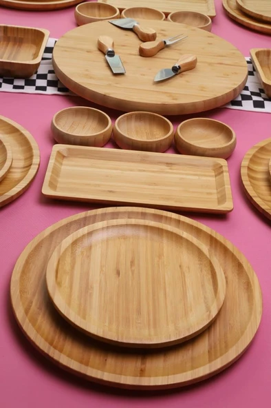 Atbyhome Bambu Sense 6 Kişilik 27 Parça Doğal Bambu Kahvaltı Takımı – Kahvaltı Seti Sunum Seti - 3