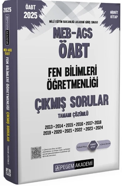 2025 MEB AGS ÖABT Fen Bilimleri Öğretmenliği Tamamı Çözümlü Çıkmış Sorular Pegem Akademi