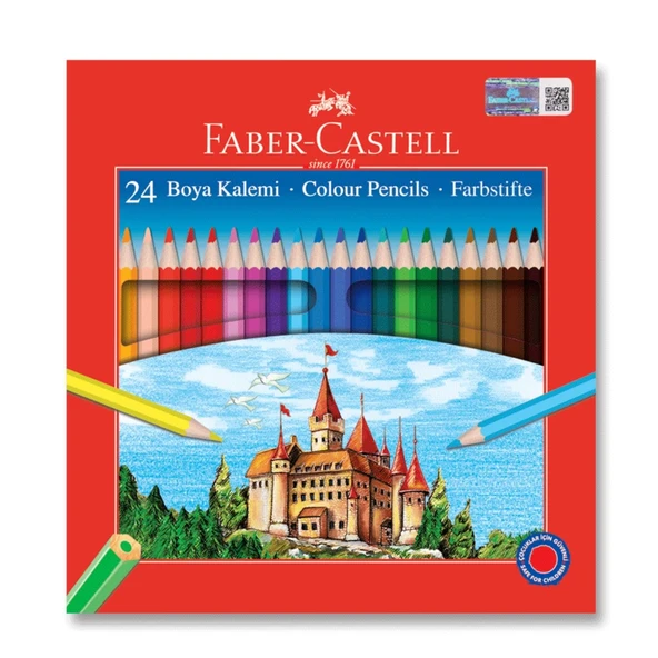 Faber Castell Karton Kutu Tam Boy Kuru Boya Kalemi 24 Renk