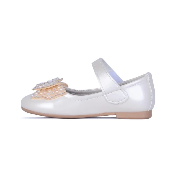 Ayakcenter 76-Herbebe Krem Kız Çocuk Günlük Babet - Resim 2