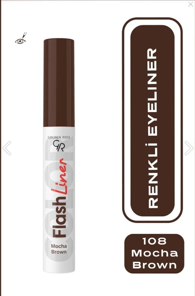 Golden Rose Flash Liner Colered Eyeliner No:108 Mocha Brown - Renkli Eyeliner 