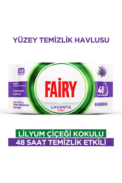 Çok Amaçlı Yüzey Temizlik Havlusu 100 Yaprak | Lavanta Yağlı | Beyaz Sirke & Karbonat