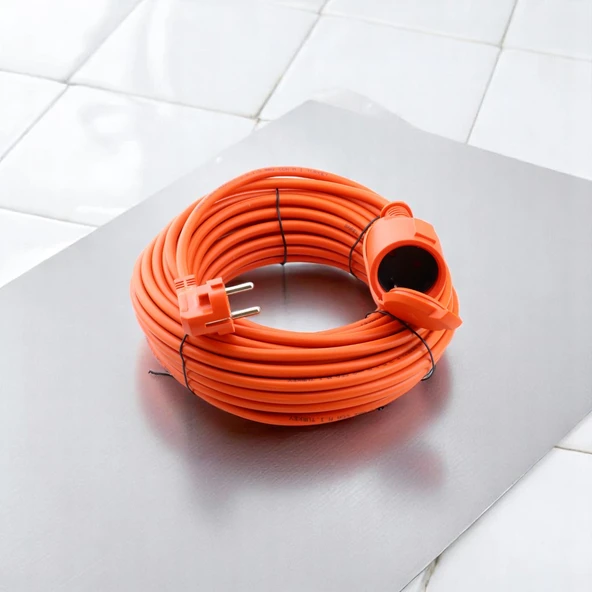 Uzatma Kablosu 10 METRE 3x2.5 mm Kapaklı Monofaze Ev Tipi Topraklı Kablolu Tekli Grup Fiş Priz - 5