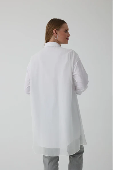 YAKASI TAŞLI ŞİFONLU GÖMLEK - 3