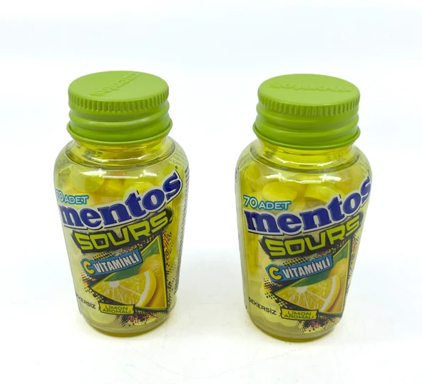 Mentos Sours Şekersiz Tatlandırıcılı C Vitaminli Limon Aromalı Tablet Şekerleme 49gr X 2 Adet - 2