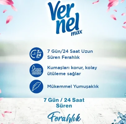 Vernel Max Taze Lale Konsantre Çamaşır Yumuşatıcısı 1440 ml - 3