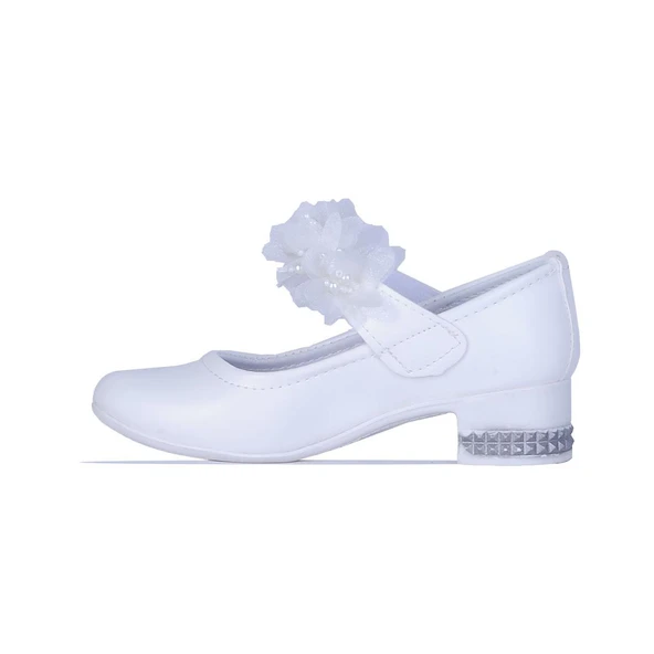 Ayakcenter 26-Herbebe Fırfırlı Beyaz 3Cm Kız Çocuk Topuklu Ayakkabı - Resim 2