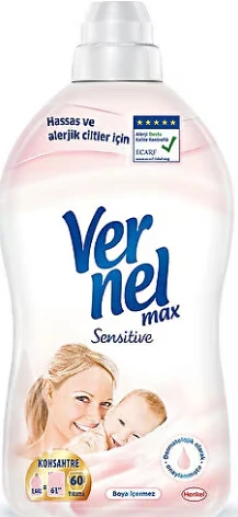 Vernel Max Sensitive Yumuşatıcı 60 Yıkama 1.440 lt
