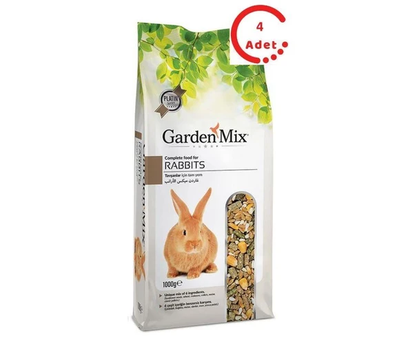Gardenmix Tavşan Yemi 1 Kg x 4 Adet