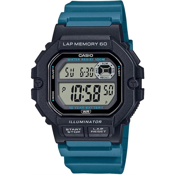 Casio WS-1400H-3AVDF Silikon Mavi 47 mm Erkek Kol Saati