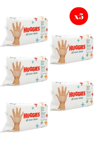 Huggies Baby islak Mendil All Over Clean 56S X5 ADET
