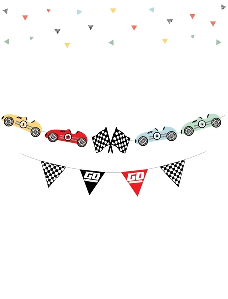 Yarış Arabaları Temalı Özel Kesim  Banner 9 Parça - Resim 2