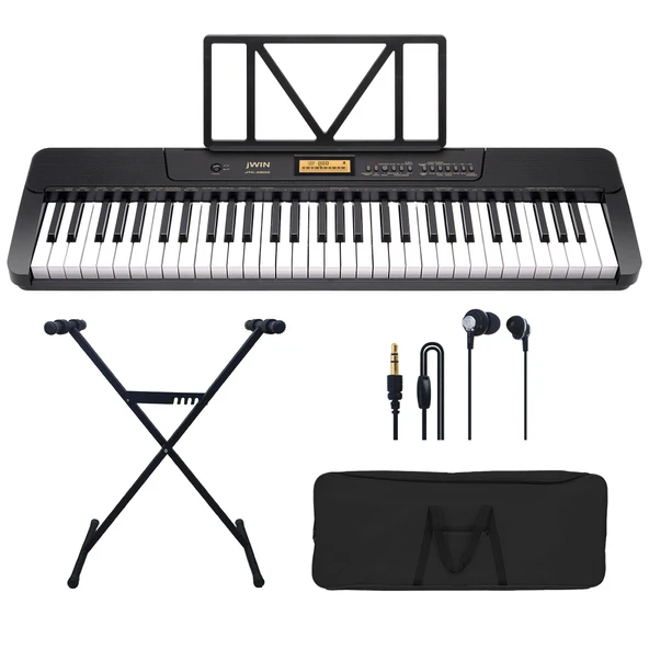 Jwin JTK-3600 61 Tuş Hassasiyetli 5 Oktav Org Seti - Siyah ürün görseli 1