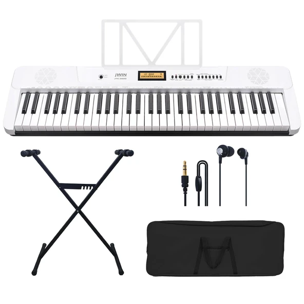 Jwin JTK-3600 61 Tuş Hassasiyetli 5 Oktav Org Seti - Beyaz ürün görseli 1