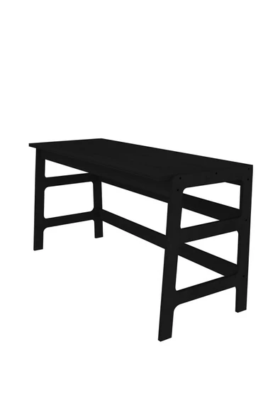 Woodesk  Bohem, Ahşap, Çalışma Masası Ve Köşe Kitaplık Takımı, Siyah Renk - 5