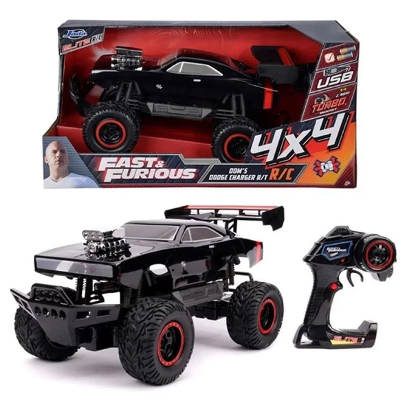Jada 1:12 Rc Fast & Furious Dom's 1970 Dodge 4x4 2.4 Ghz Usb Şarj 47 Cm